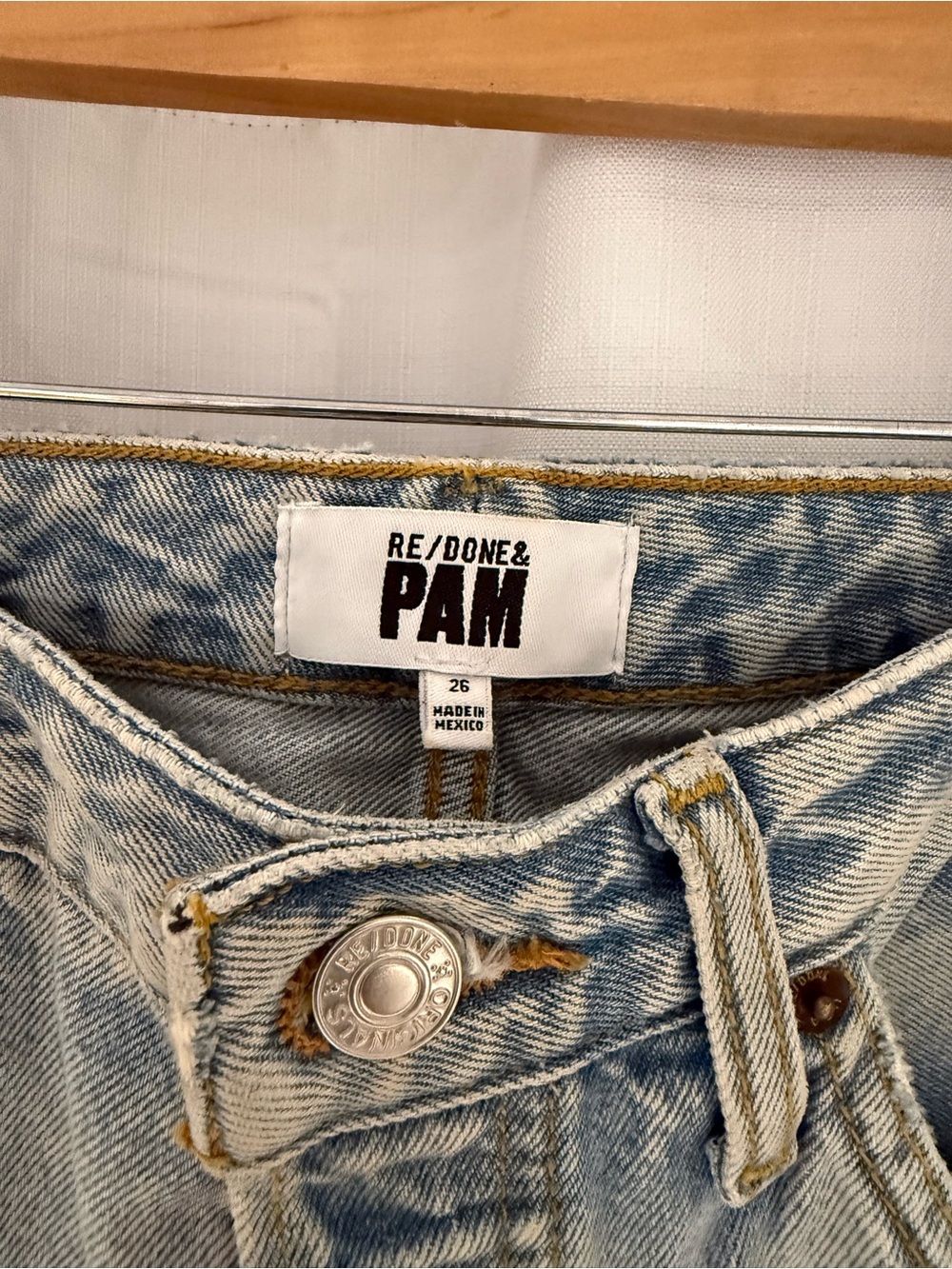 Re/Done Light Blue Straight Leg Jeans - Picture 6 of 9